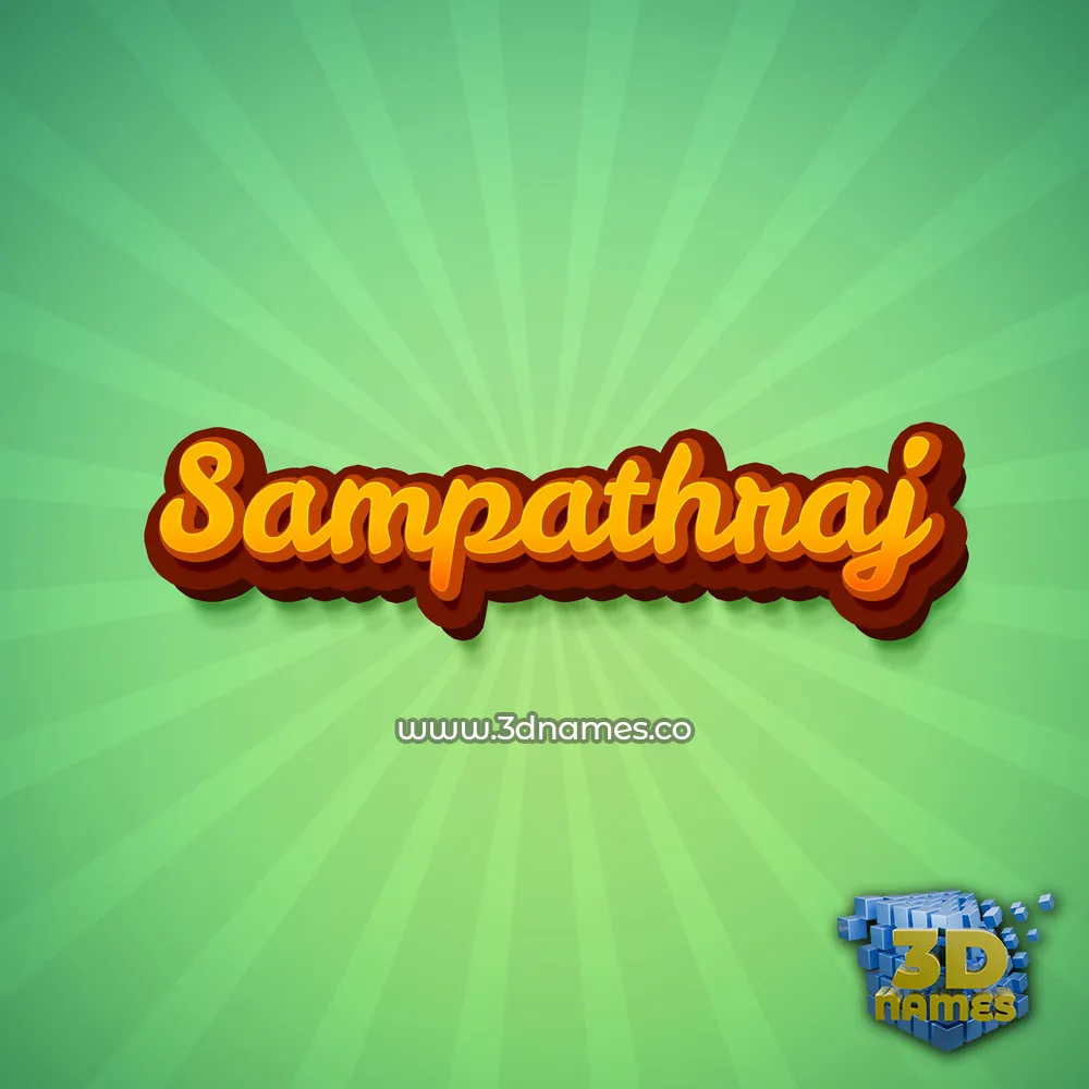 sampathraj in Green Rays style - 3D name wallpaper