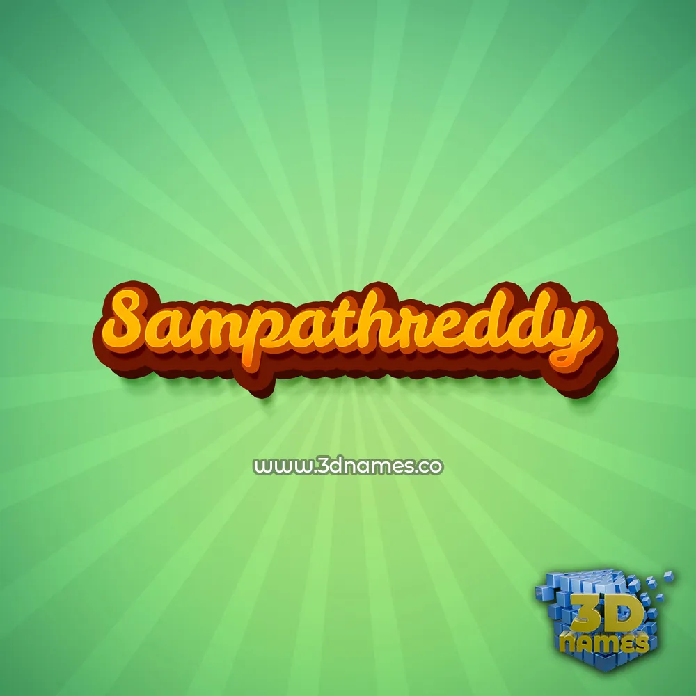 sampathreddy in Green Rays style - 3D name wallpaper