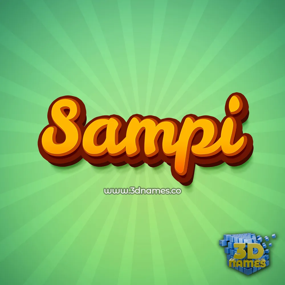 sampi in Green Rays style - 3D name wallpaper