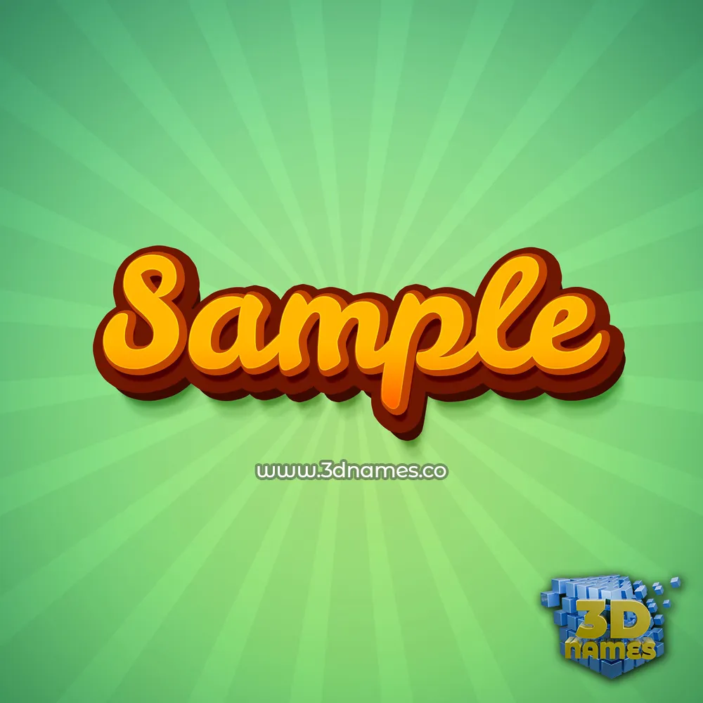 sample in Green Rays style - 3D name wallpaper