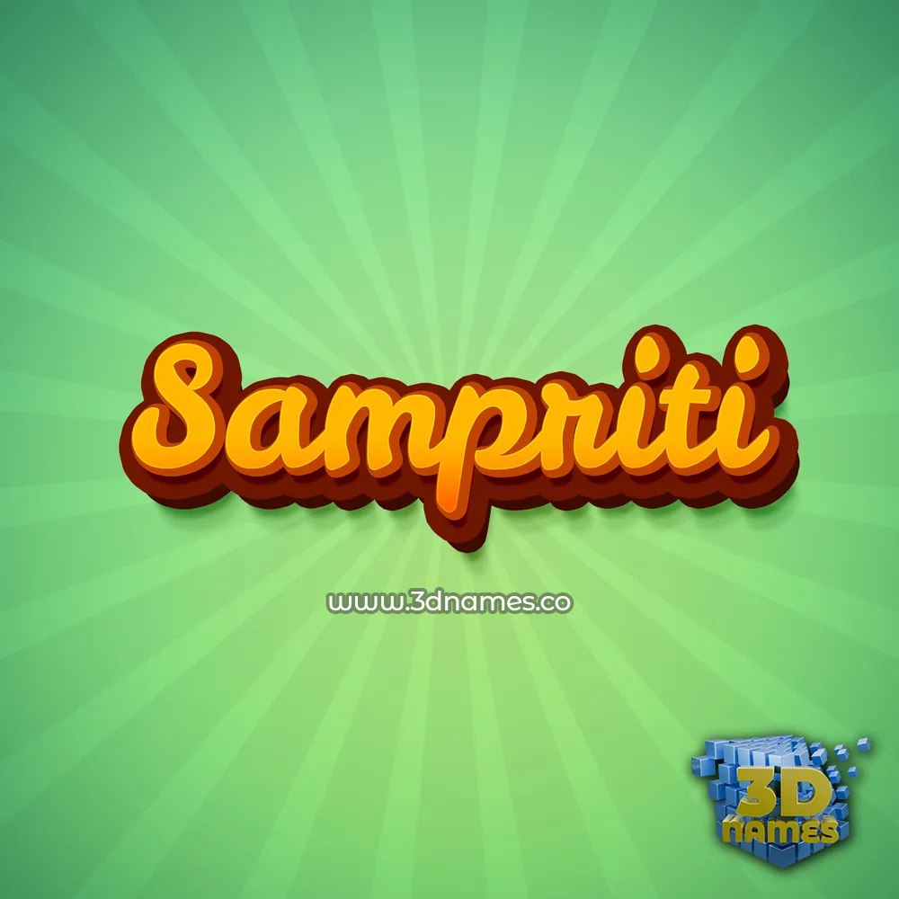 sampriti in Green Rays style - 3D name wallpaper
