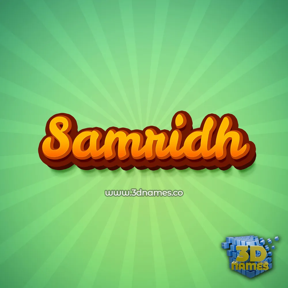 samridh in Green Rays style - 3D name wallpaper
