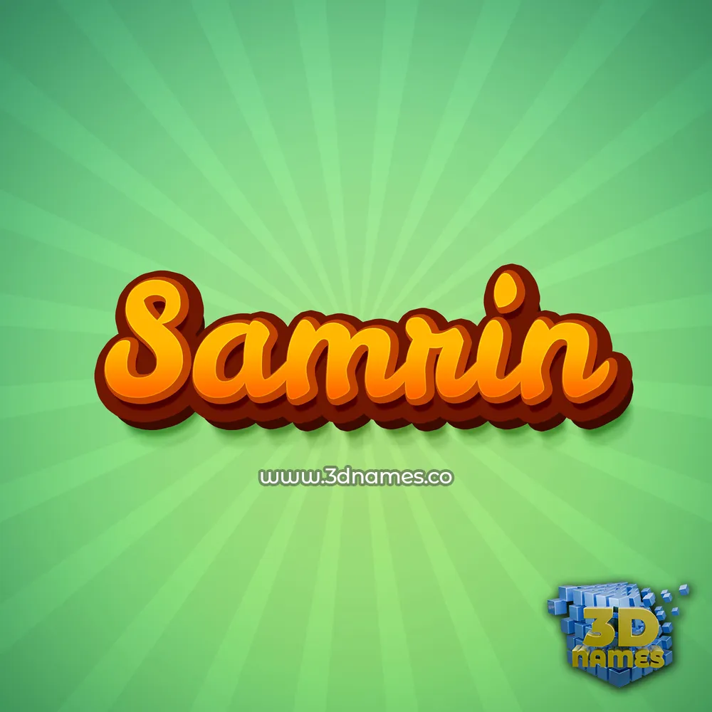 samrin in Green Rays style - 3D name wallpaper