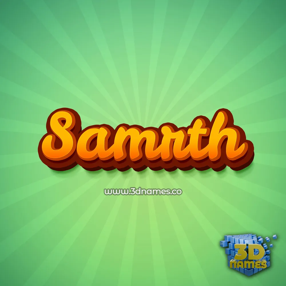 samrth in Green Rays style - 3D name wallpaper
