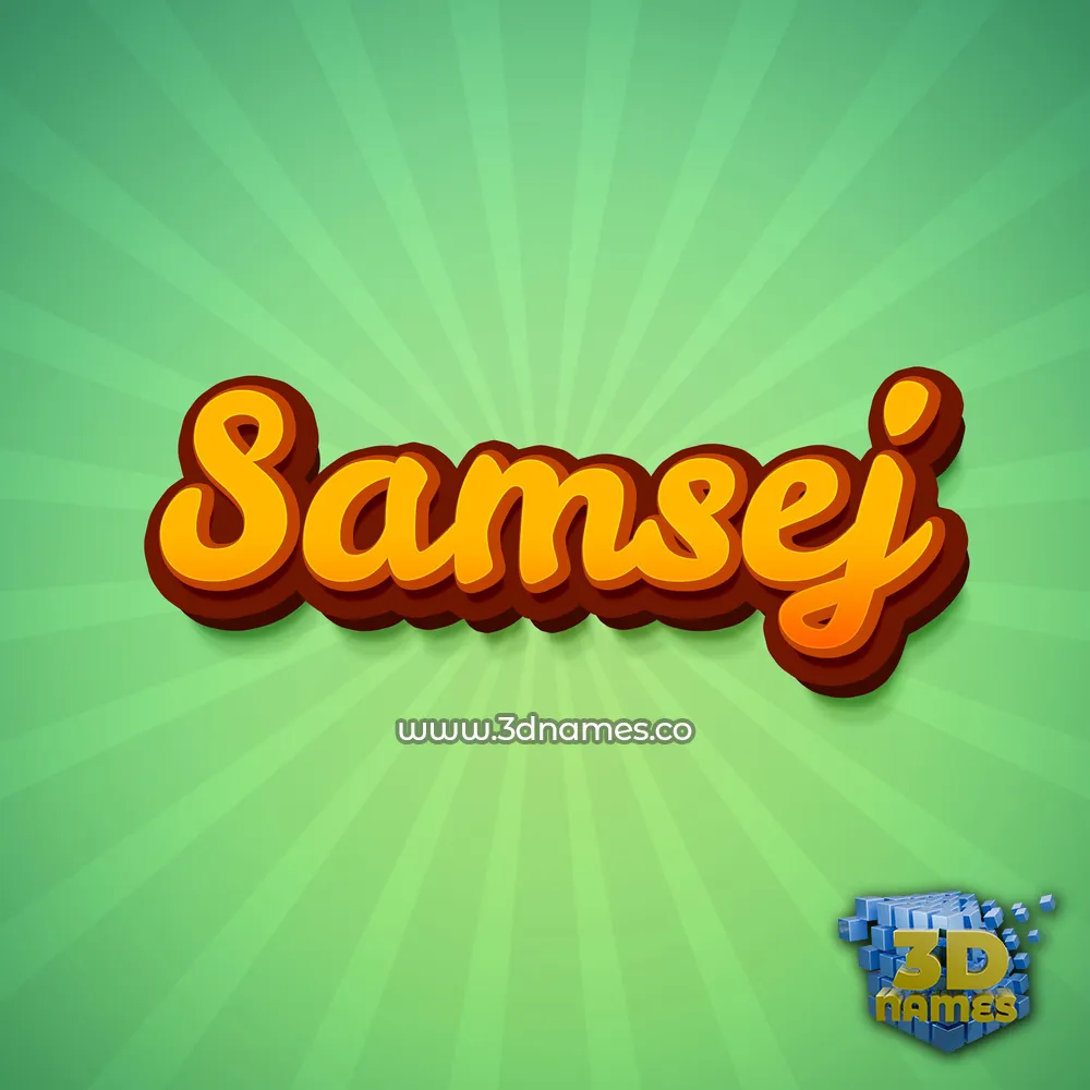 samsej in Green Rays style - 3D name wallpaper