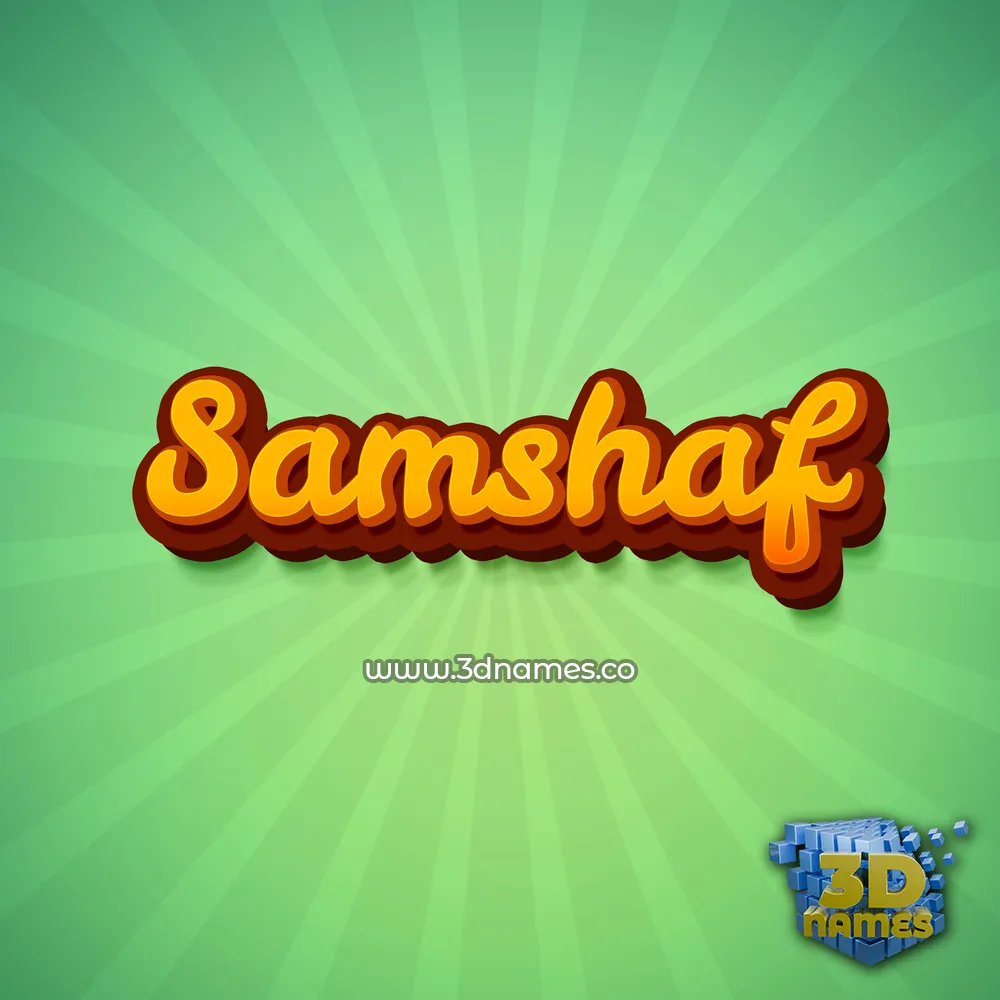 samshaf in Green Rays style - 3D name wallpaper