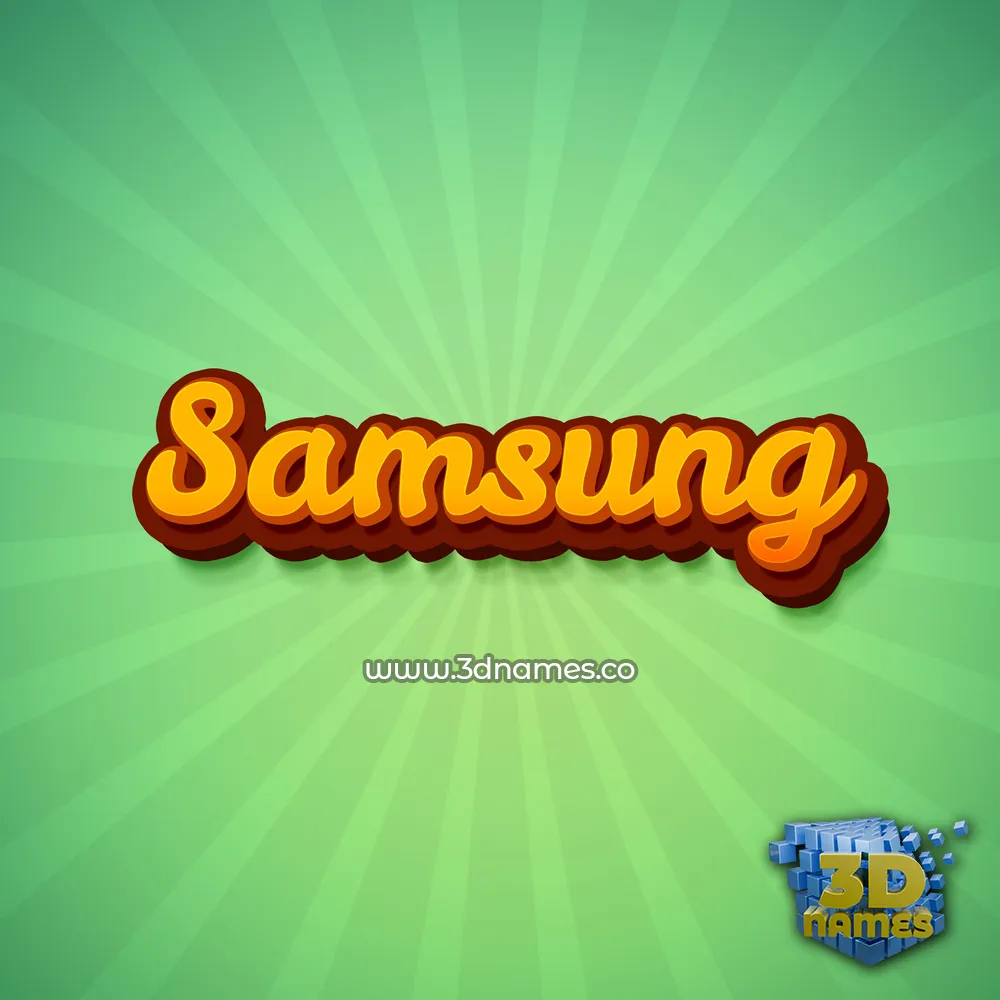 samsung in Green Rays style - 3D name wallpaper