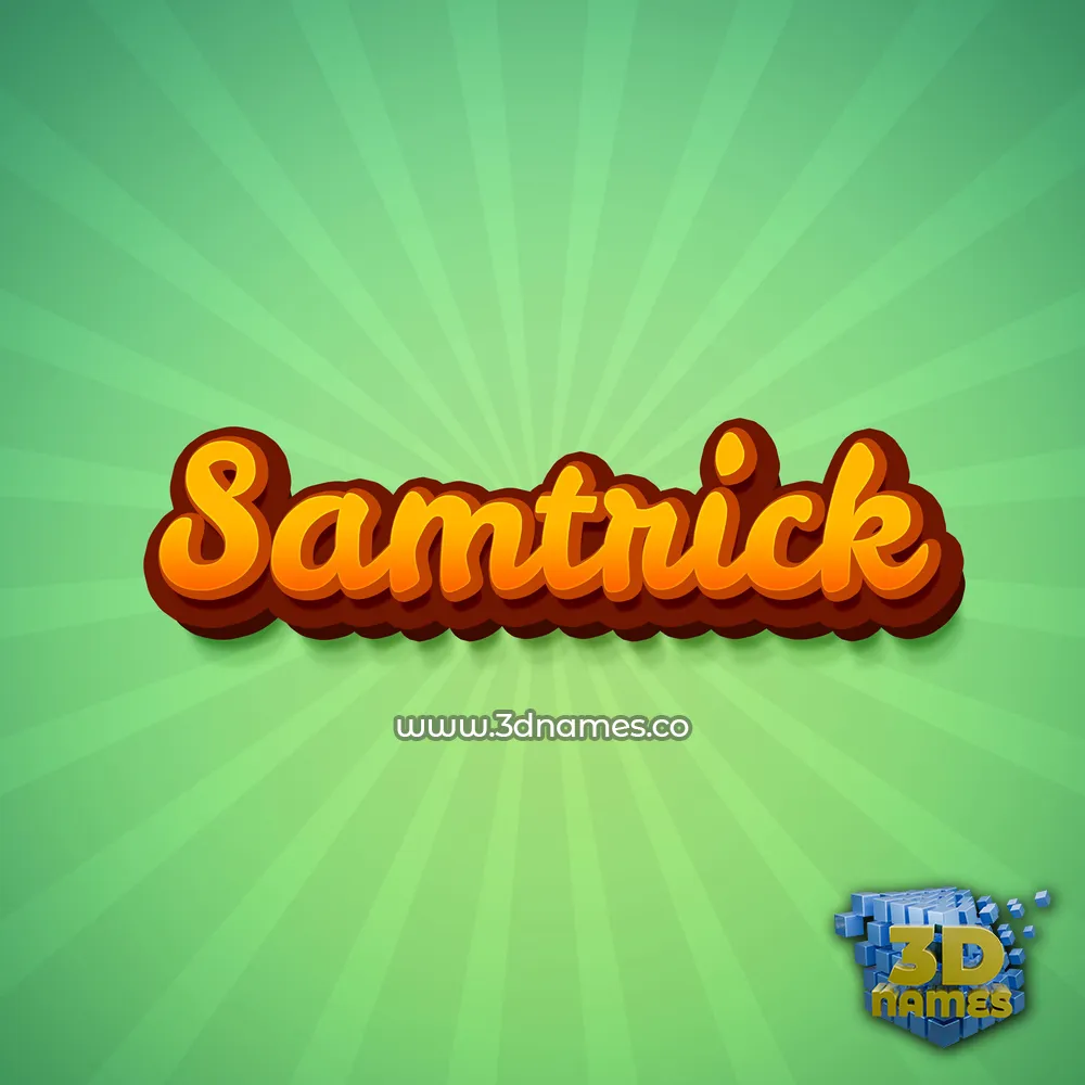 samtrick in Green Rays style - 3D name wallpaper