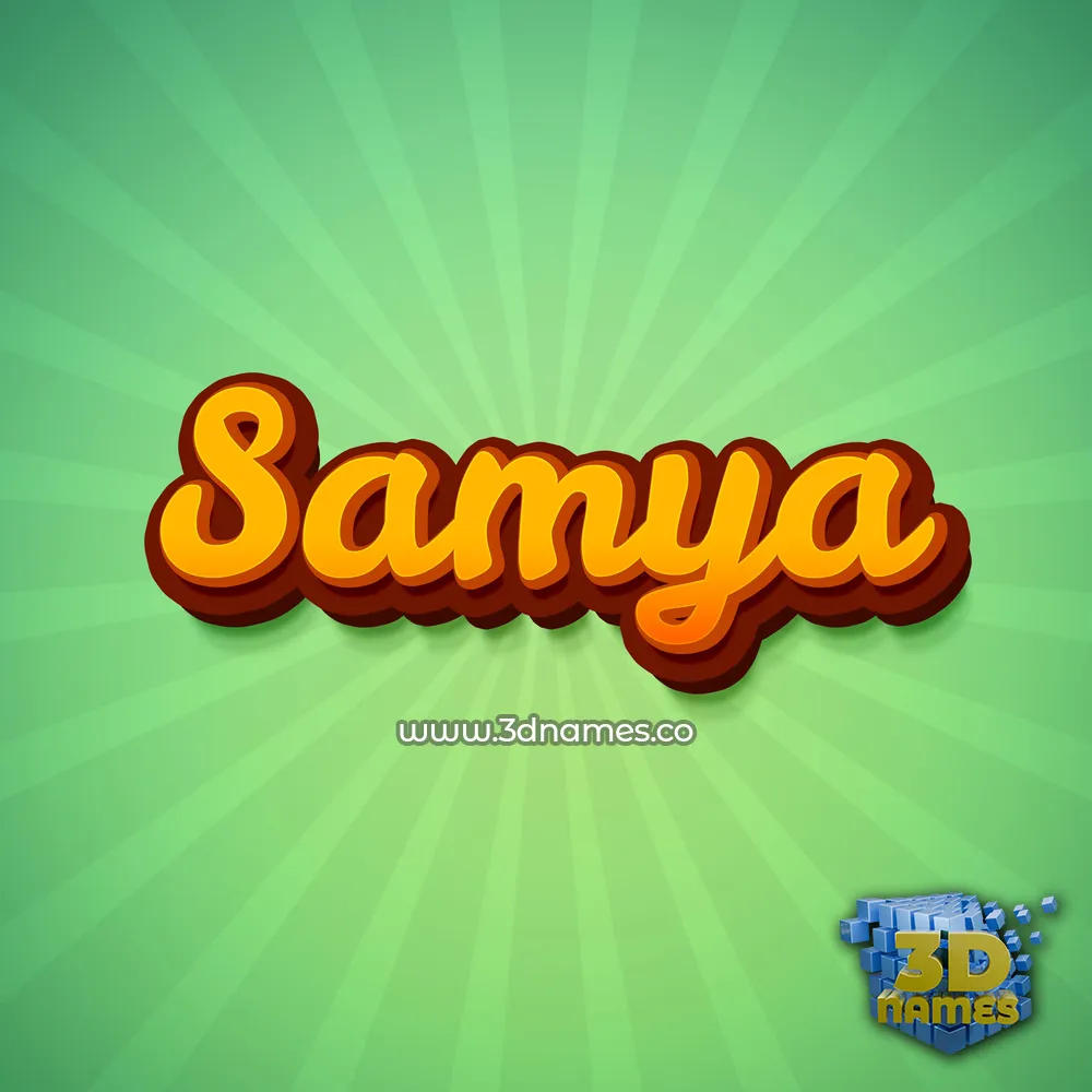 samya in Green Rays style - 3D name wallpaper