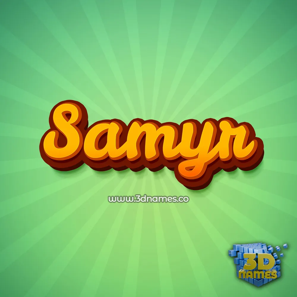 samyr in Green Rays style - 3D name wallpaper