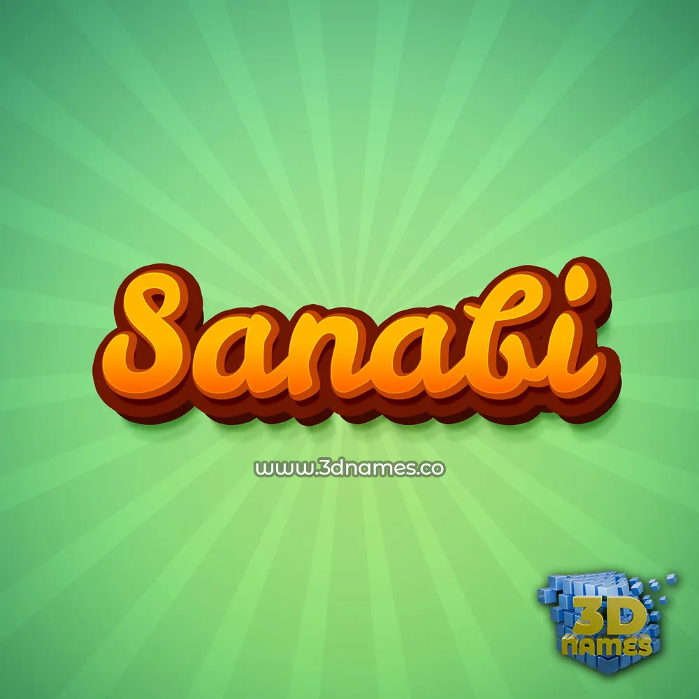 sanabi in Green Rays style - 3D name wallpaper