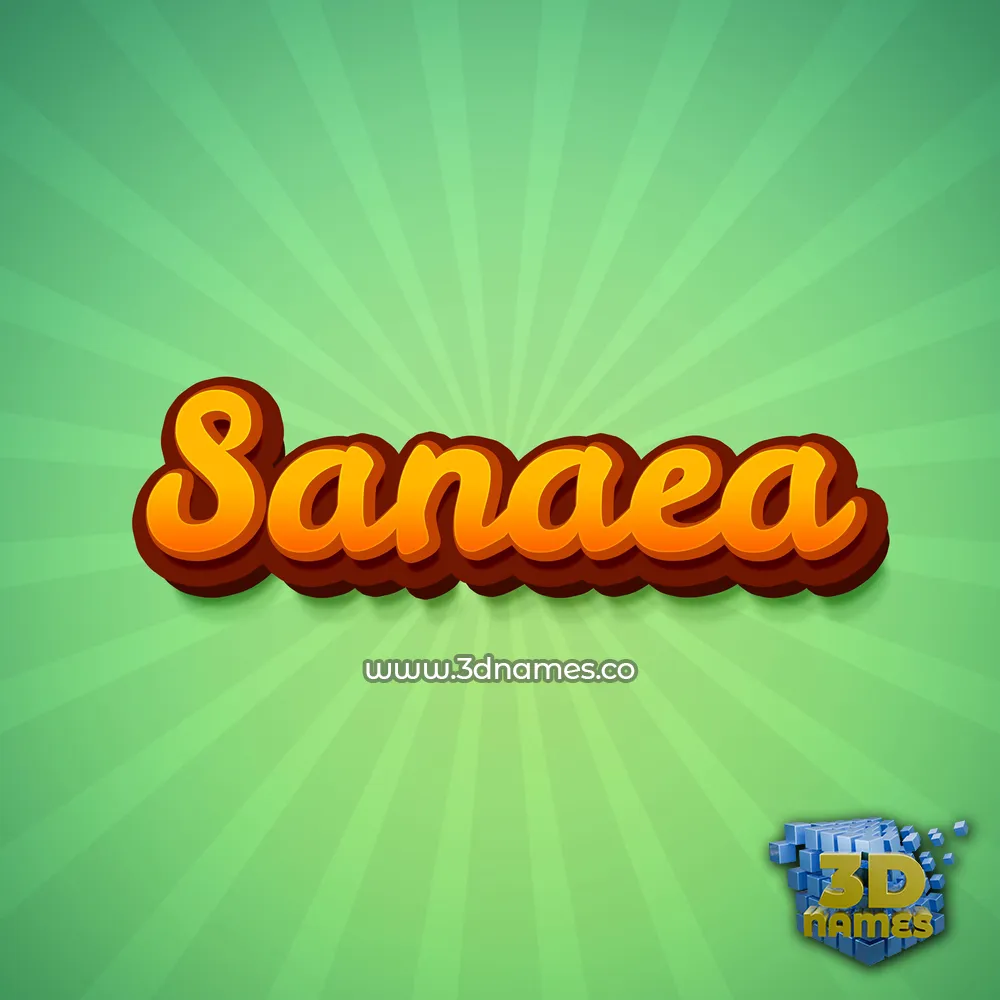 sanaea in Green Rays style - 3D name wallpaper