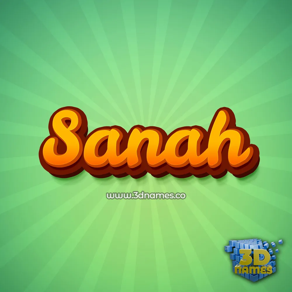 sanah in Green Rays style - 3D name wallpaper