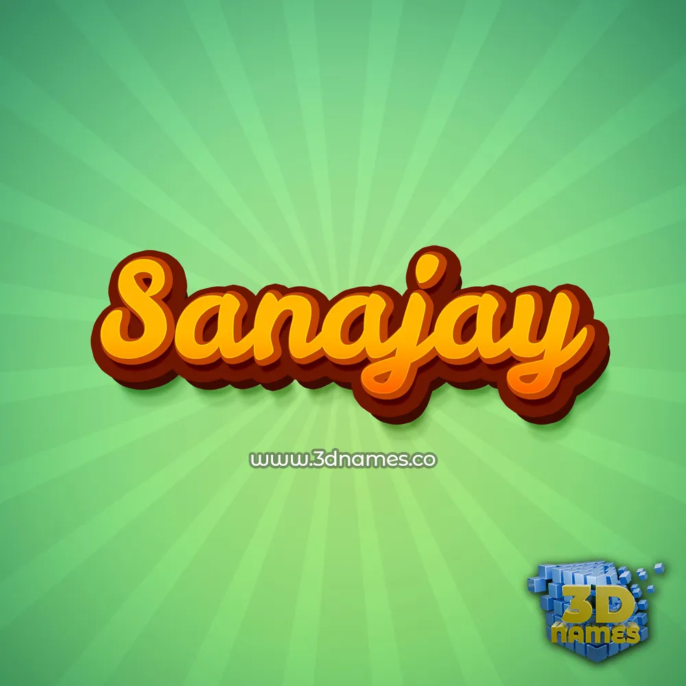 sanajay in Green Rays style - 3D name wallpaper