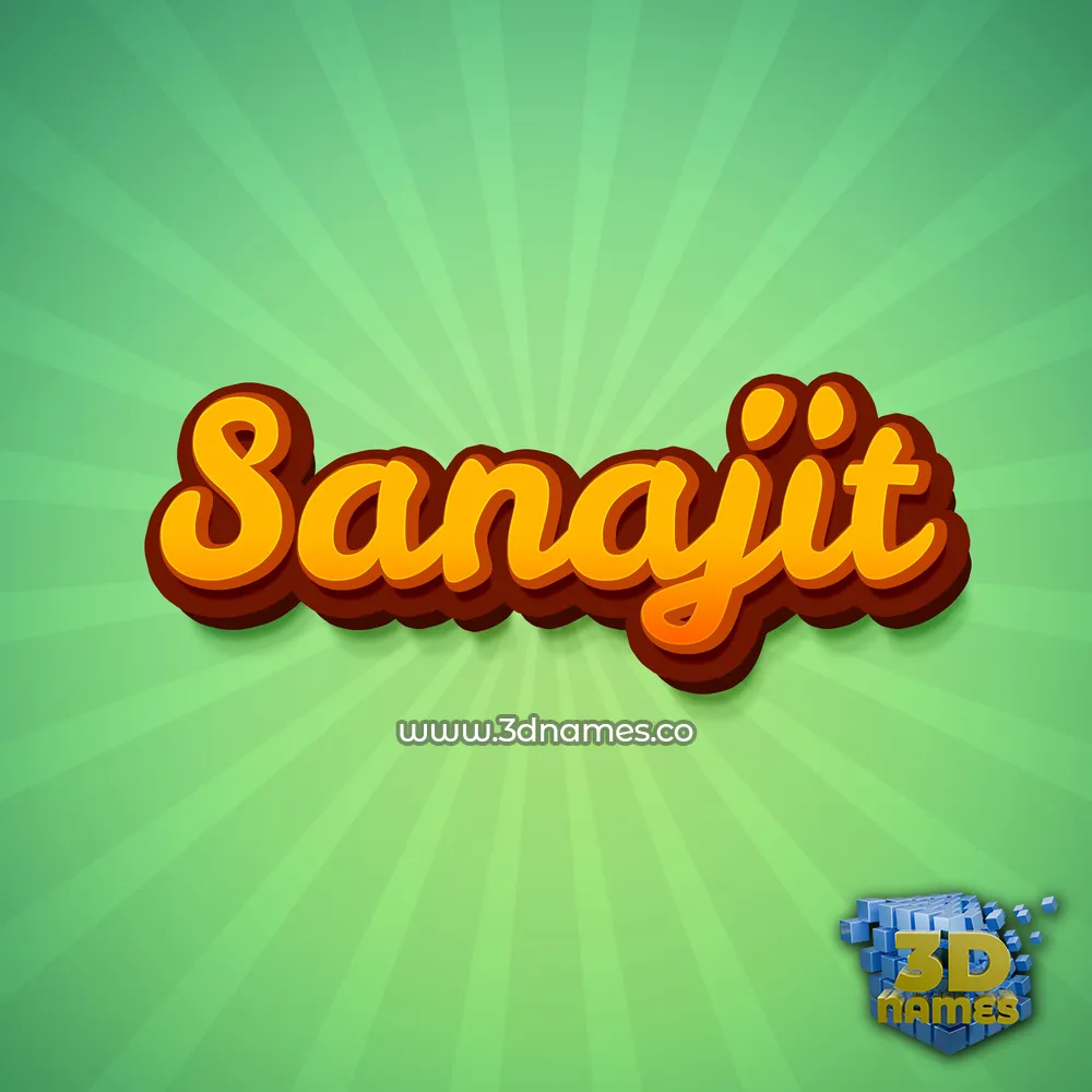 sanajit in Green Rays style - 3D name wallpaper