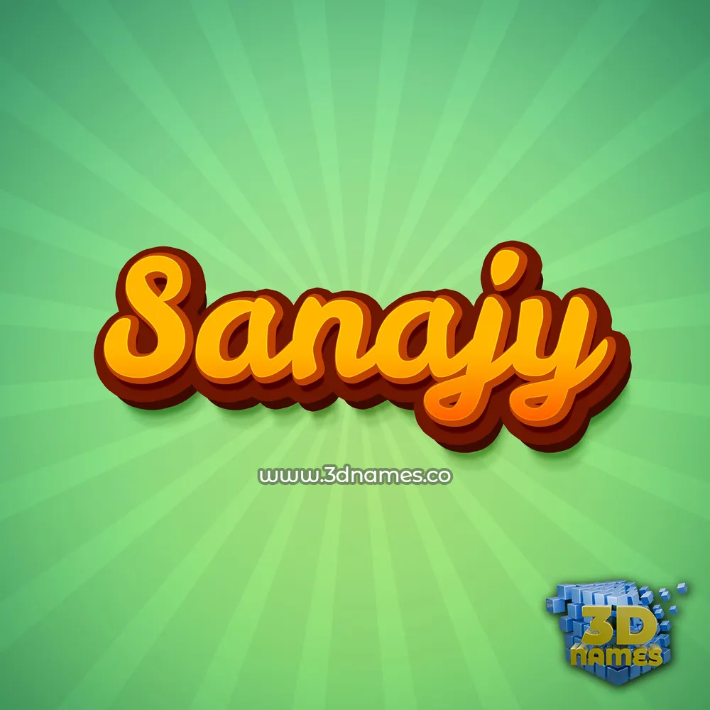 sanajy in Green Rays style - 3D name wallpaper