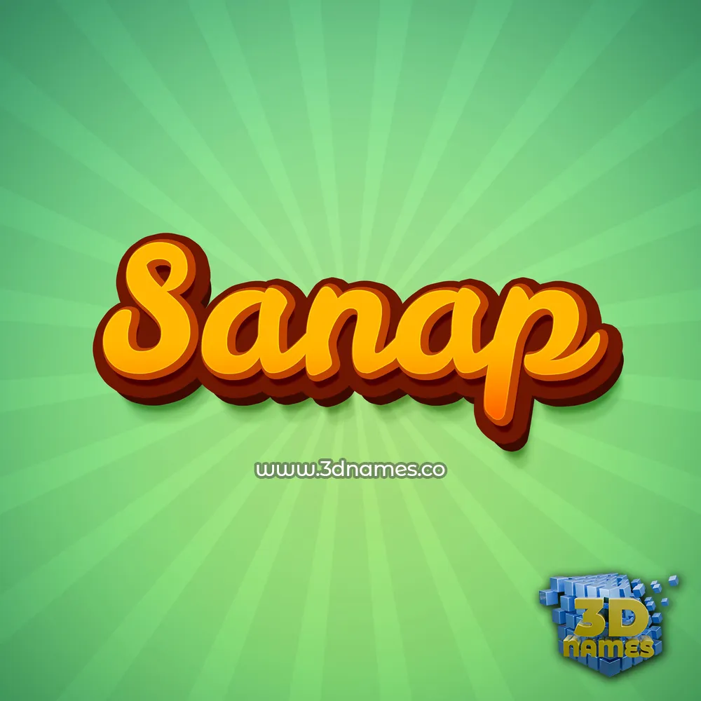 sanap in Green Rays style - 3D name wallpaper