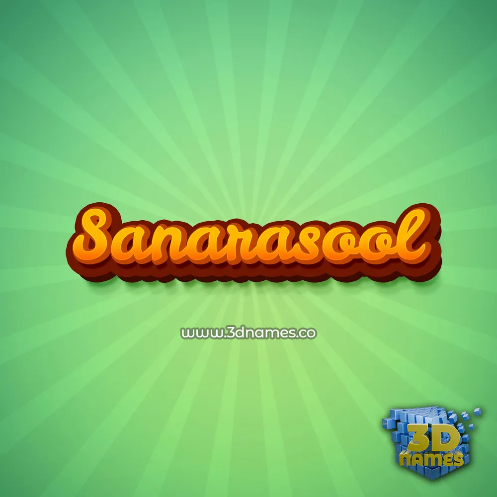 sanarasool in Green Rays style - 3D name wallpaper