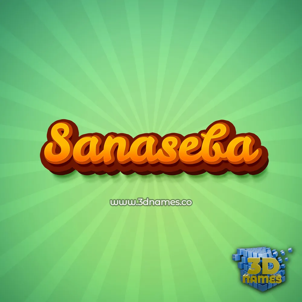 sanaseba in Green Rays style - 3D name wallpaper