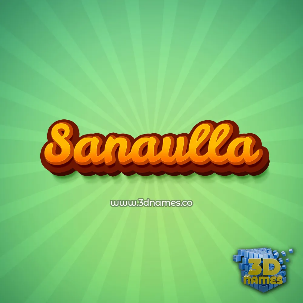 sanaulla in Green Rays style - 3D name wallpaper
