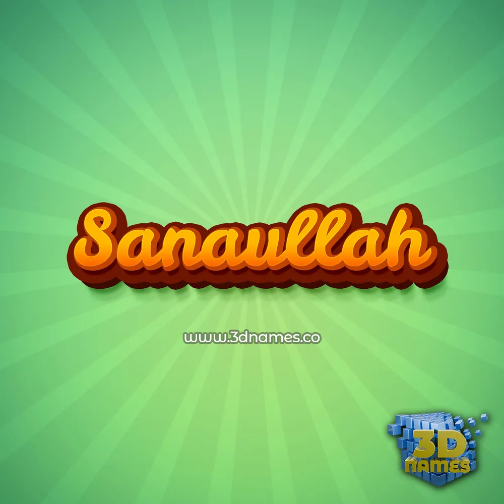 sanaullah in Green Rays style - 3D name wallpaper