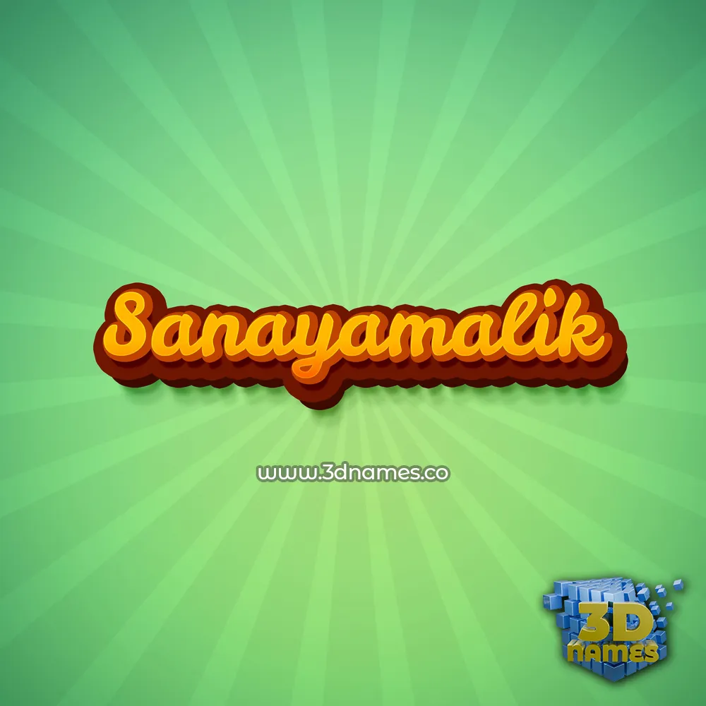 sanayamalik in Green Rays style - 3D name wallpaper