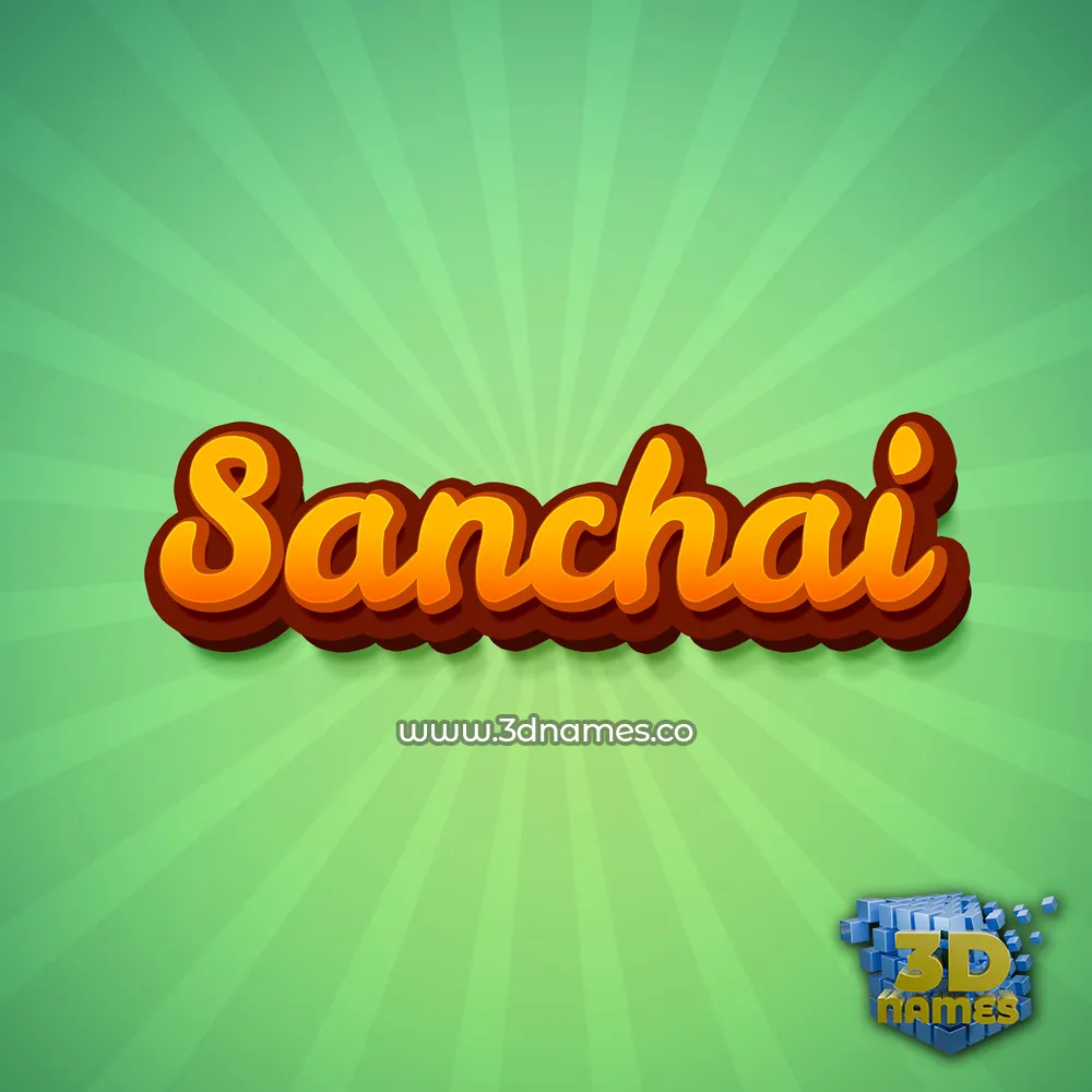 sanchai in Green Rays style - 3D name wallpaper