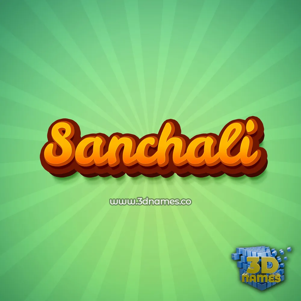 sanchali in Green Rays style - 3D name wallpaper