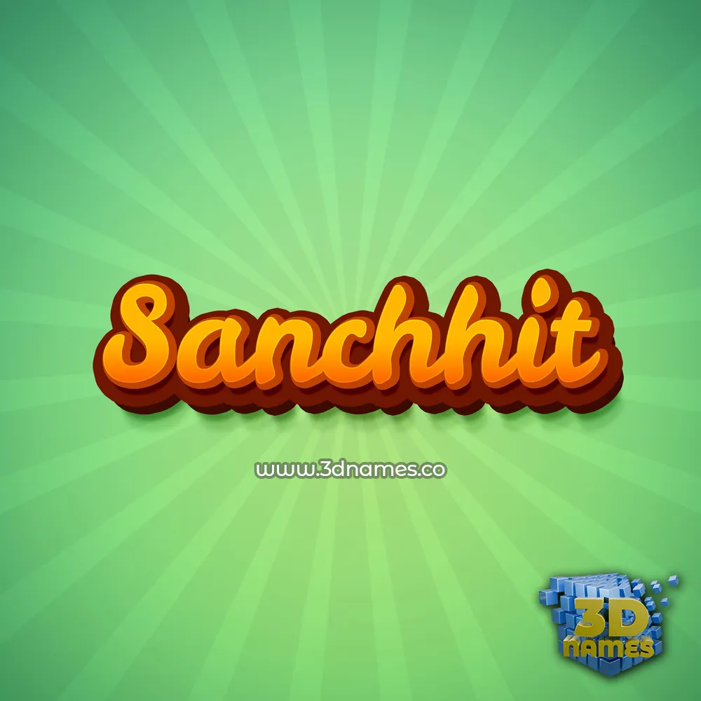 sanchhit in Green Rays style - 3D name wallpaper