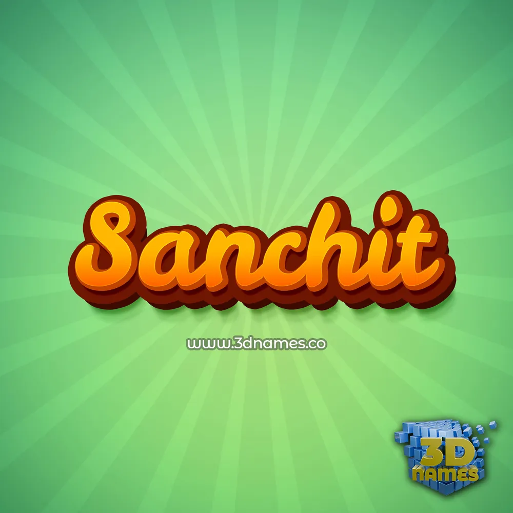 sanchit in Green Rays style - 3D name wallpaper