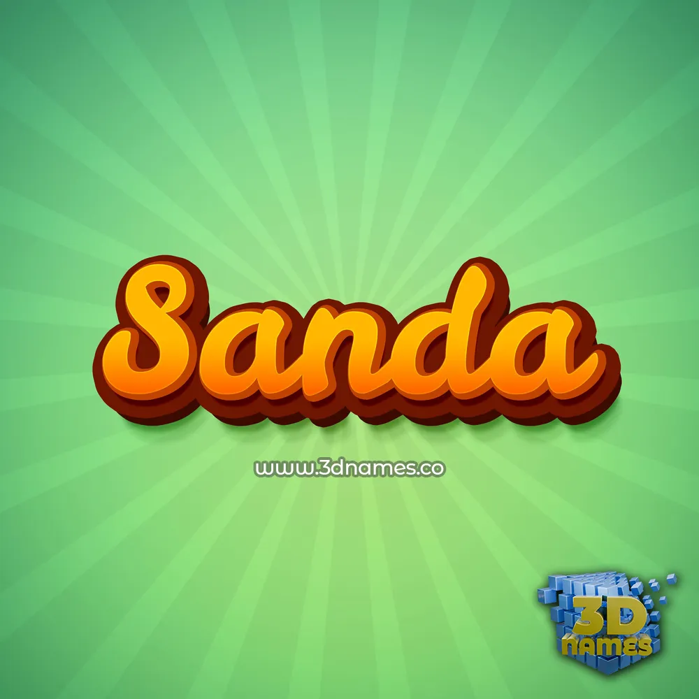 sanda in Green Rays style - 3D name wallpaper