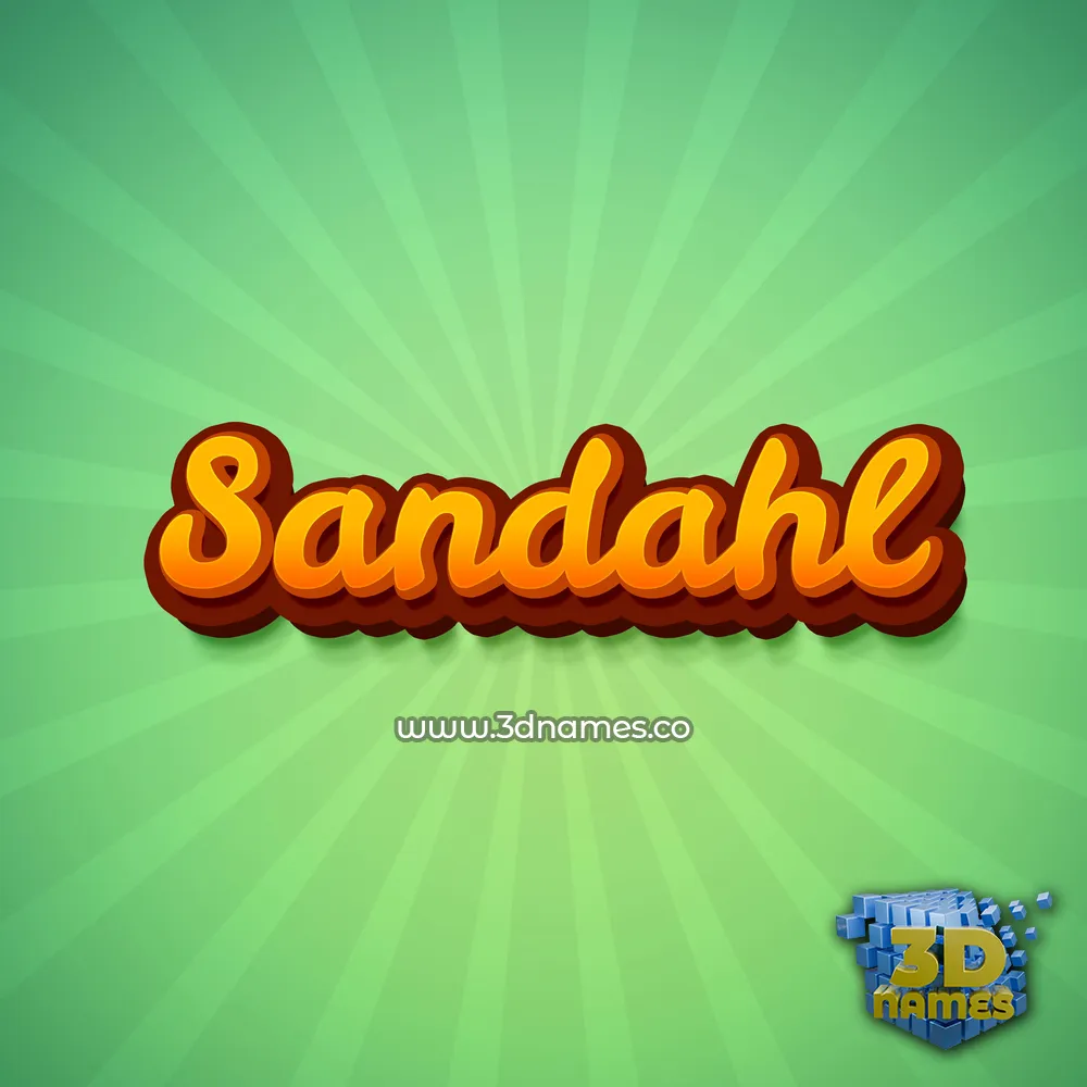 sandahl in Green Rays style - 3D name wallpaper