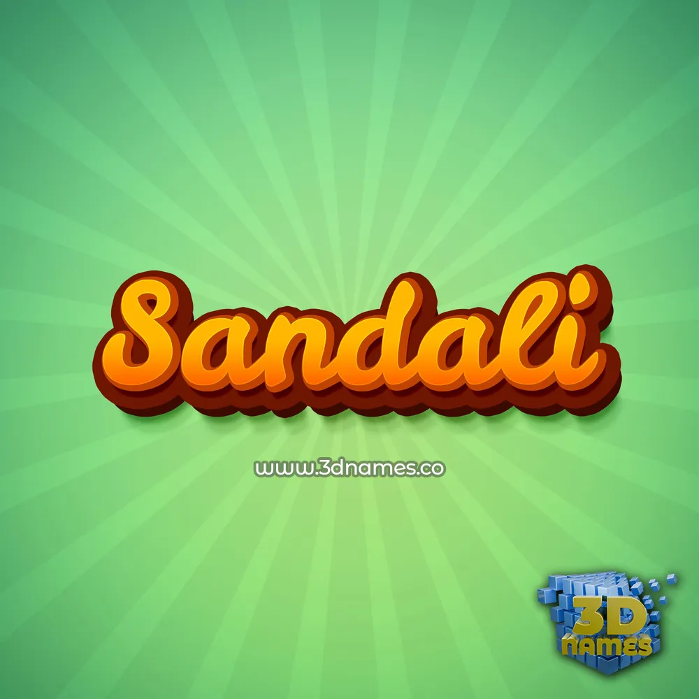 sandali in Green Rays style - 3D name wallpaper