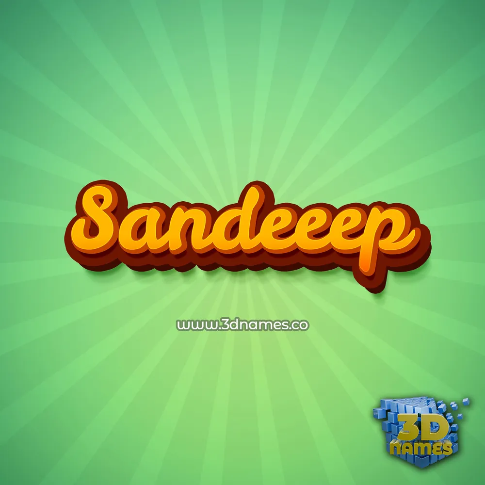 sandeeep in Green Rays style - 3D name wallpaper