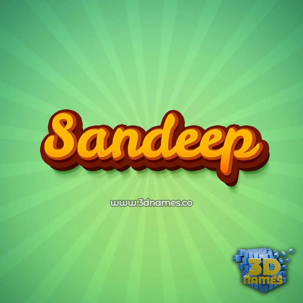 sandeep in Green Rays style - 3D name wallpaper