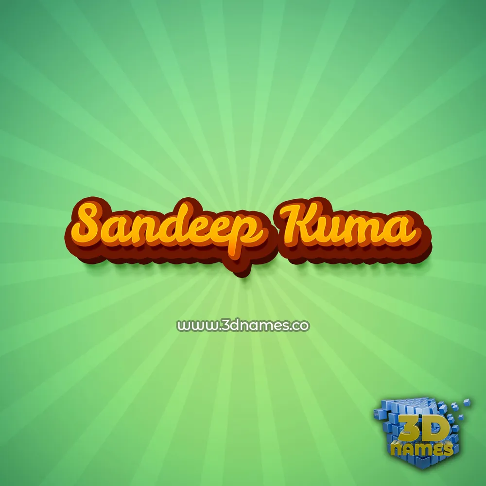 sandeep kuma in Green Rays style - 3D name wallpaper