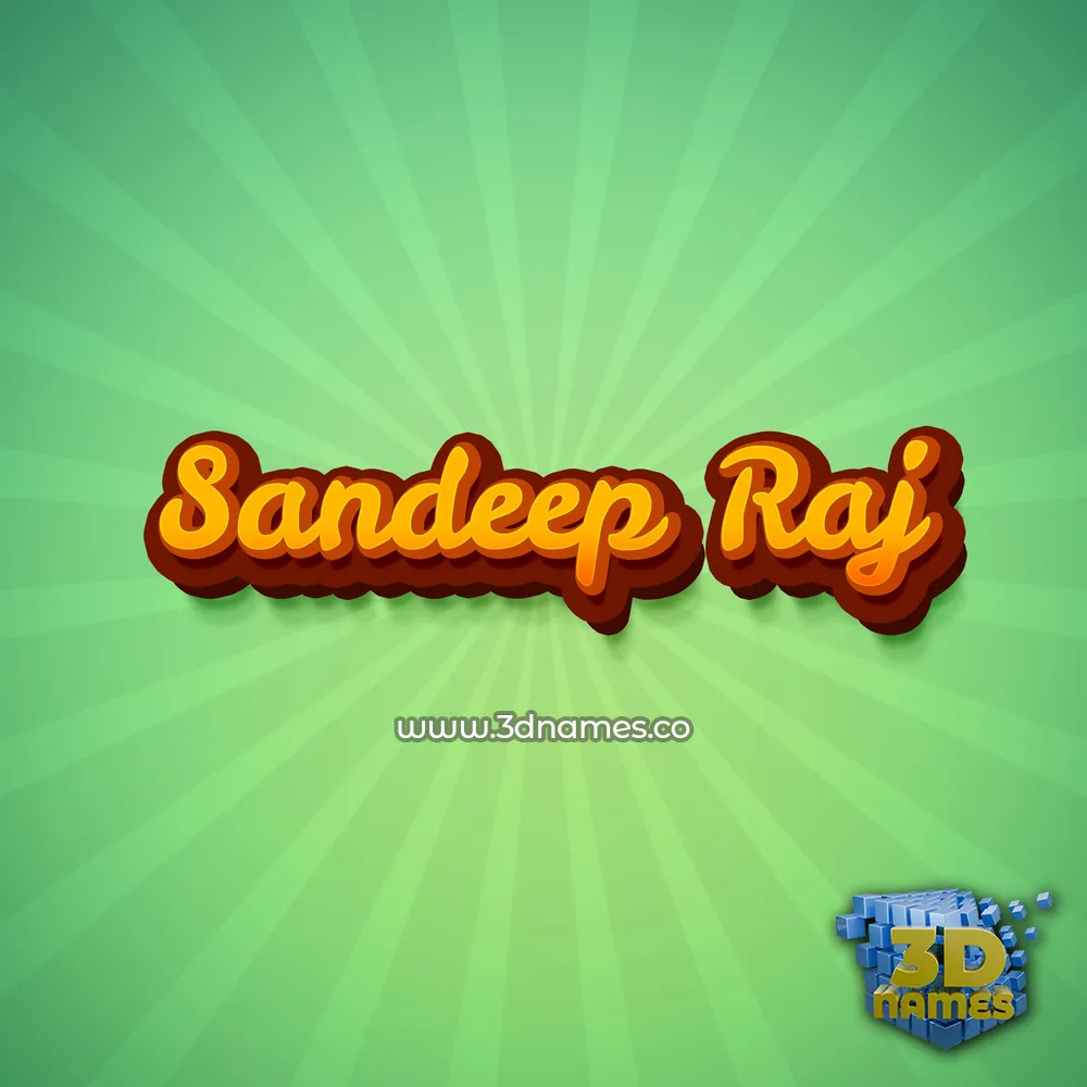 sandeep raj in Green Rays style - 3D name wallpaper