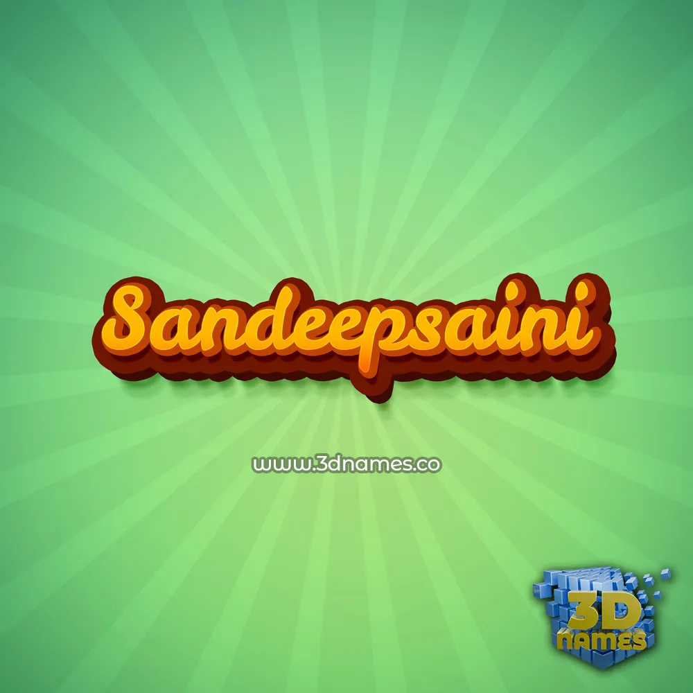sandeepsaini in Green Rays style - 3D name wallpaper