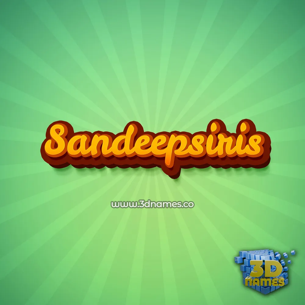 sandeepsiris in Green Rays style - 3D name wallpaper