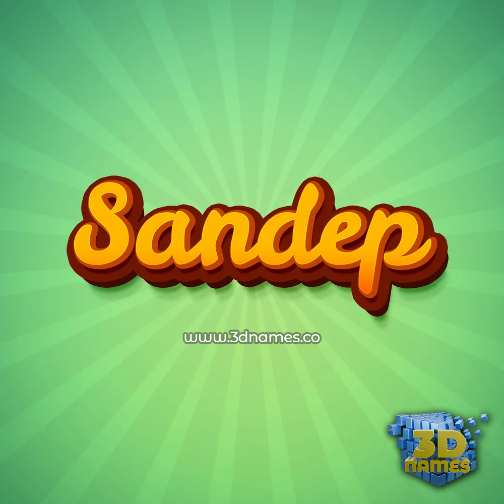 sandep in Green Rays style - 3D name wallpaper