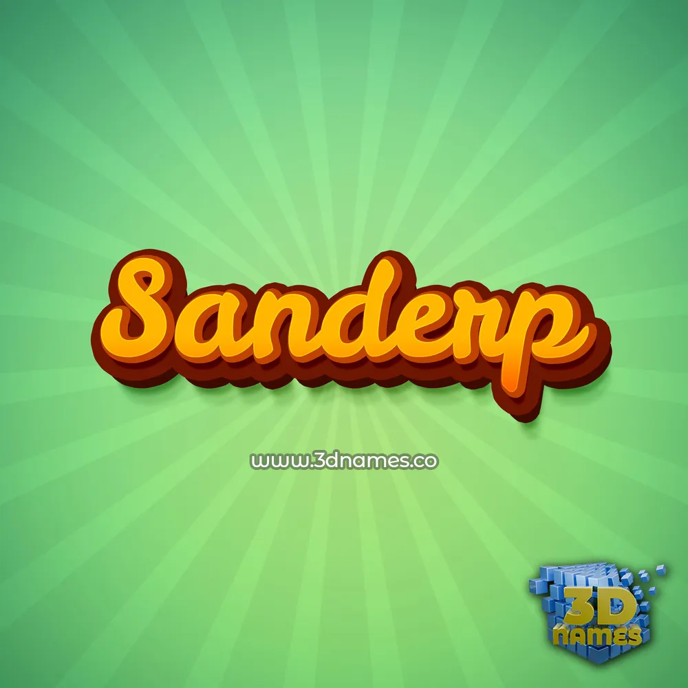 sanderp in Green Rays style - 3D name wallpaper
