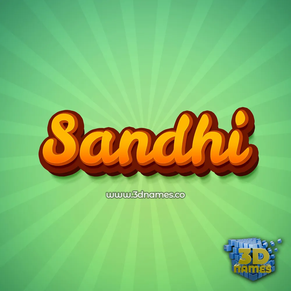 sandhi in Green Rays style - 3D name wallpaper