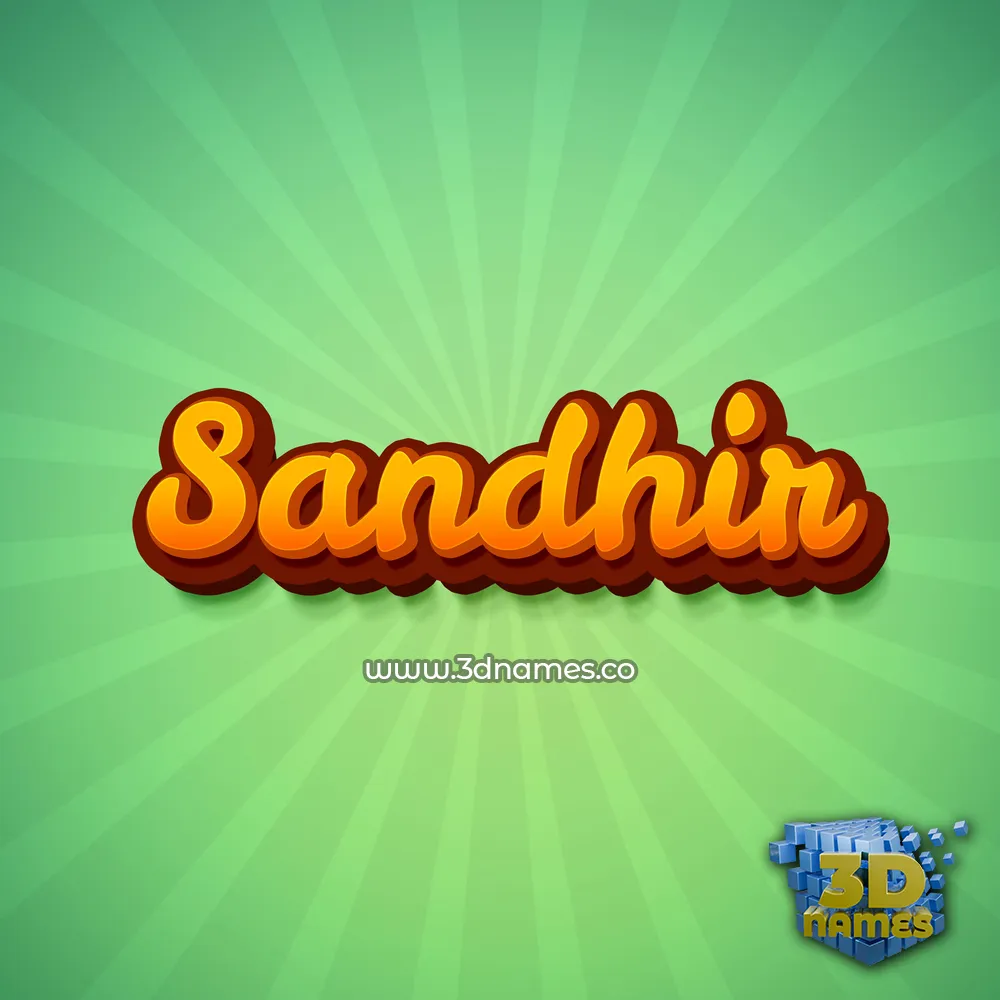 sandhir in Green Rays style - 3D name wallpaper