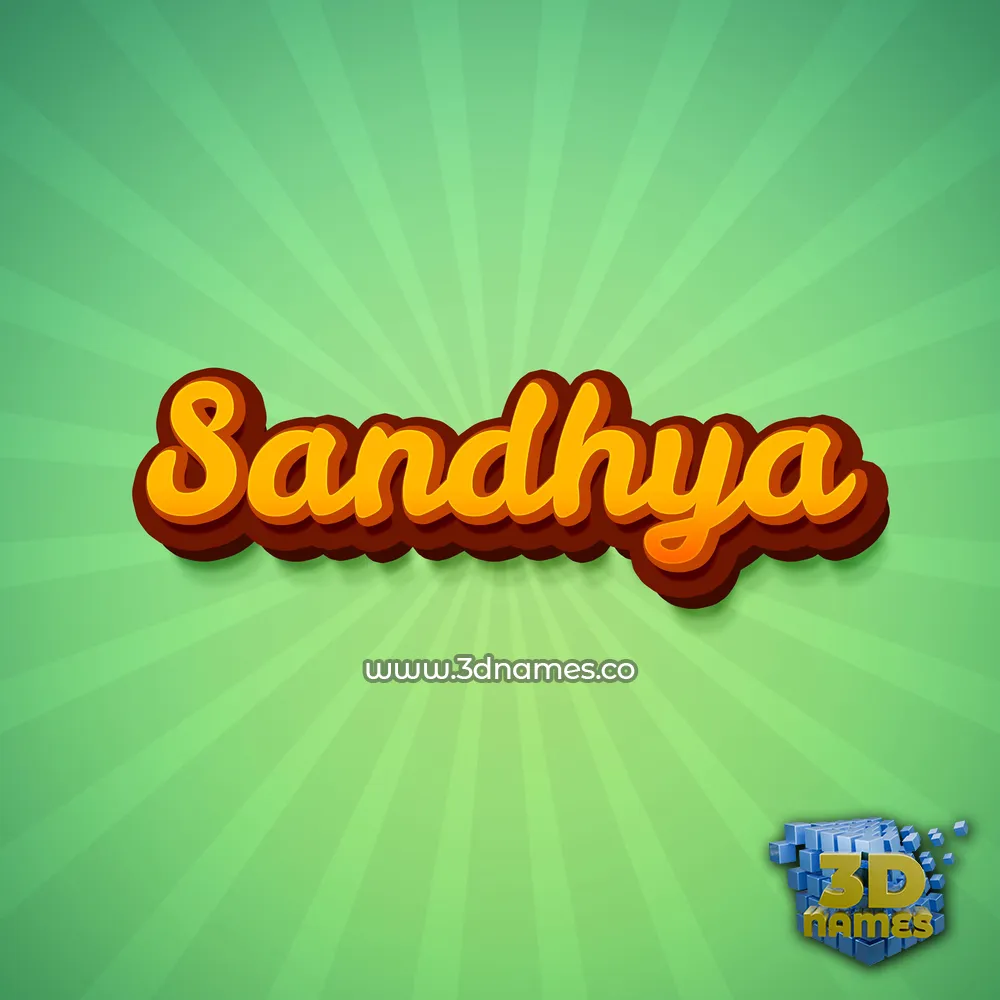 sandhya in Green Rays style - 3D name wallpaper