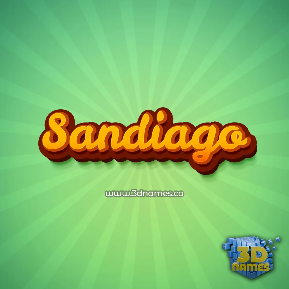 sandiago in Green Rays style - 3D name wallpaper