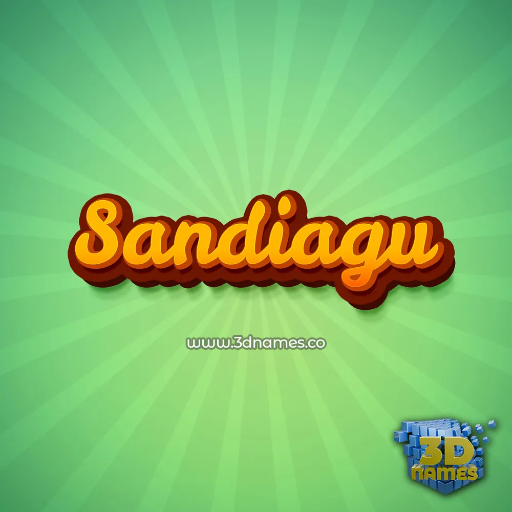 sandiagu in Green Rays style - 3D name wallpaper