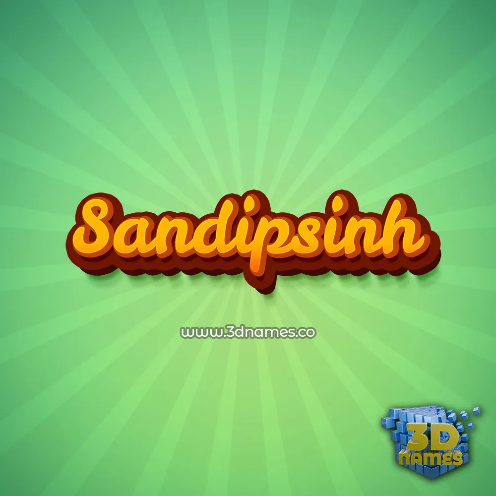 sandipsinh in Green Rays style - 3D name wallpaper