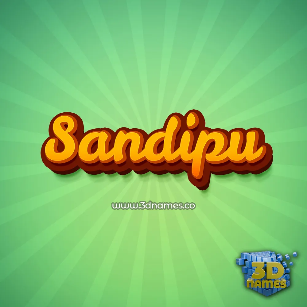 sandipu in Green Rays style - 3D name wallpaper