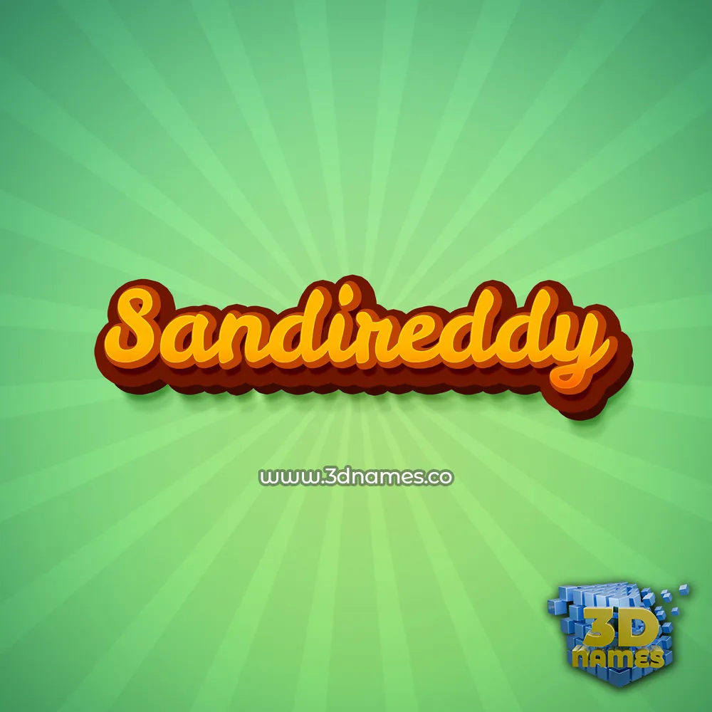 sandireddy in Green Rays style - 3D name wallpaper