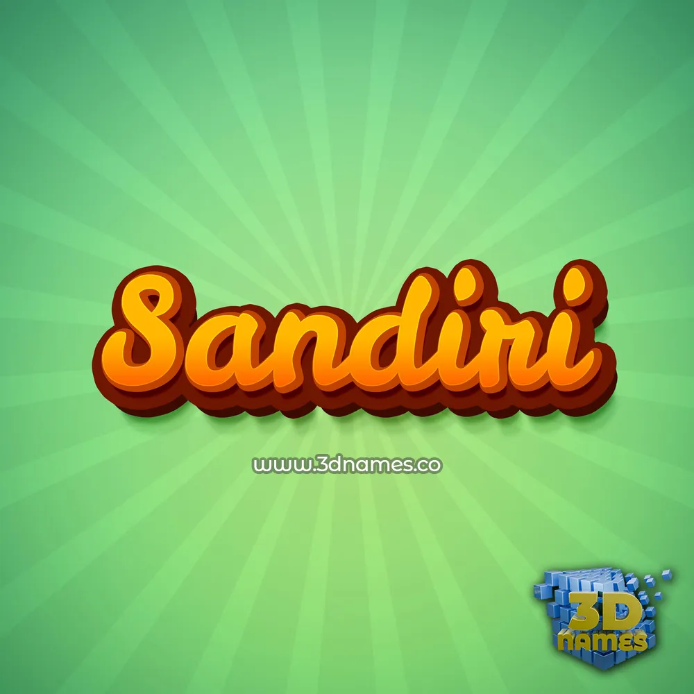 sandiri in Green Rays style - 3D name wallpaper